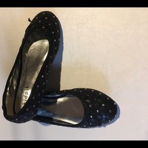 Girls Black Flats Size 5